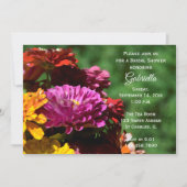 ガーデン《植物》百日草フラワーズブライダルシャワー 招待状 (正面)