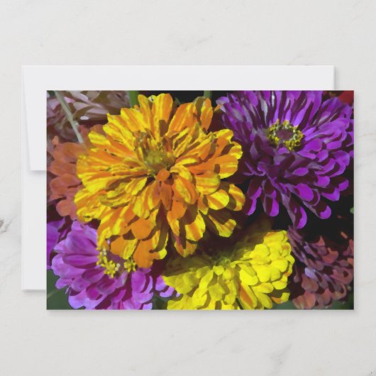 ガーデン《植物》百日草結婚フラワーズリハーサルディナー 招待状 (裏面)