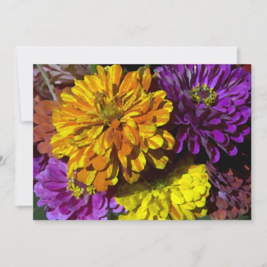 ガーデン《植物》百日草結婚フラワーズ 招待状 (裏面)