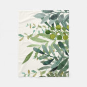 ガーデン – 水彩植物素朴学葉  フリースブランケット (正面)