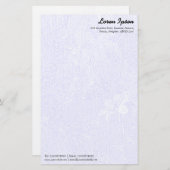 ガーデン – 繊細な青 便箋 (正面/裏面)