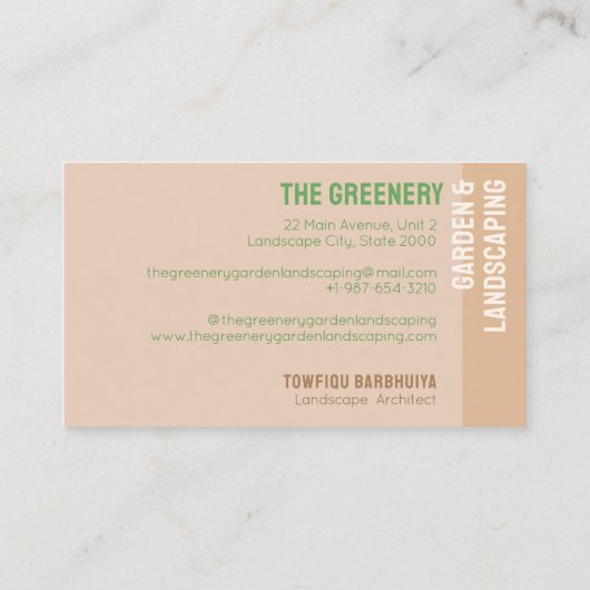 ガーデン&造園サービス名刺 名刺 (裏面)