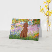 ガーデン – Dark Red Poodle #1 カード (黄色い花)