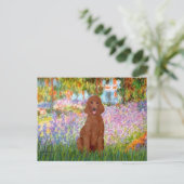 ガーデン – Dark Red Poodle #1 ポストカード (スタンド正面)