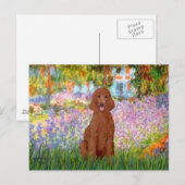 ガーデン – Dark Red Poodle #1 ポストカード (正面/裏面)