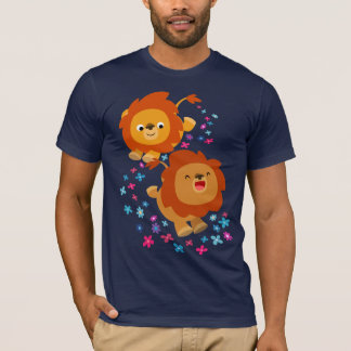ガーデンTシャツの可愛い漫画のライオン Tシャツ