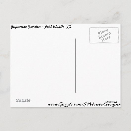 ガーデ日本のンインフォートワーステキサス州# 53 ポストカード (裏面)