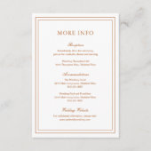 ガートルード燃えたオレンジクラシック色のエレガントな結婚式 エンクロージャーカード (正面)