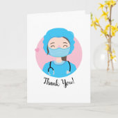 ガードに挨拶する医者とナースに感謝 カード (黄色い花)