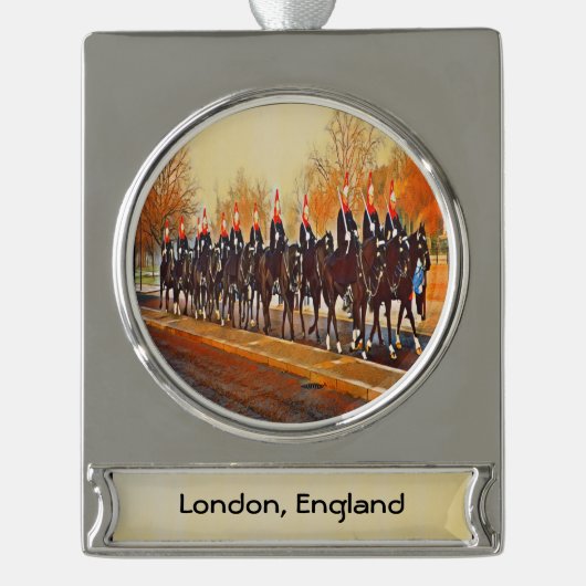 ガードマン王室のセラミックオーナメント シルバープレートバナーオーナメント (正面)