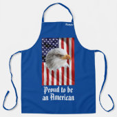 ガード・イーグル、アメリカ国旗、愛国心 エプロン (正面)