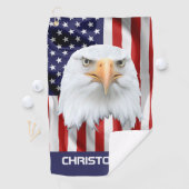 ガード・イーグル、アメリカ国旗、愛国心 ゴルフタオル (インサイチュ)