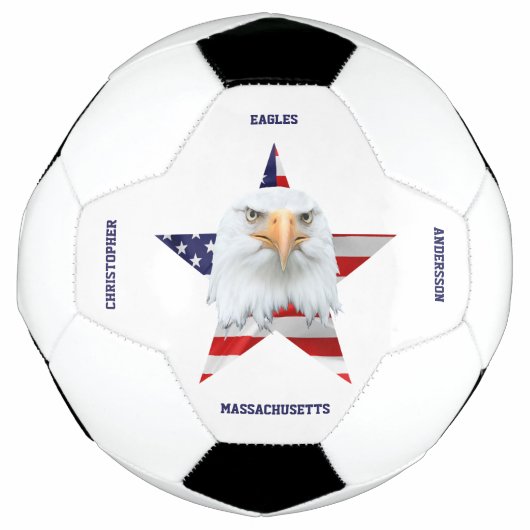 ガードBald Eagle，アメリカ国旗，スター サッカーボール (正面)