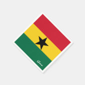 ガーナとガーナ国旗のパーティーファッション/スポーツファン スタンダードカクテルナプキン (角)