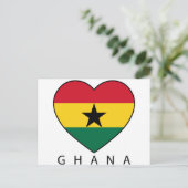 ガーナのサッカーハート「GHANA」 – Herz ポストカード (スタンド正面)