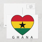 ガーナのサッカーハート「GHANA」 – Herz ポストカード (正面/裏面)