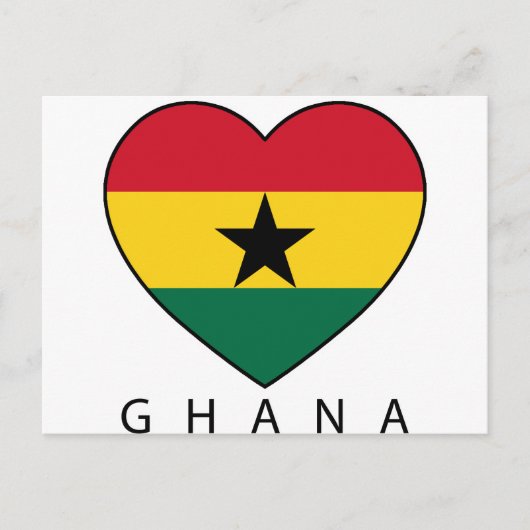ガーナのサッカーハート「GHANA」 – Herz ポストカード (正面)