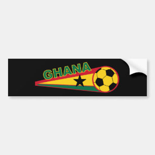 ガーナのサッカーボールおよび旗のデザイン バンパーステッカー