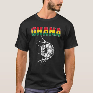 ガーナのサッカーボールをネットゴールでサポートGhanian足 Tシャツ