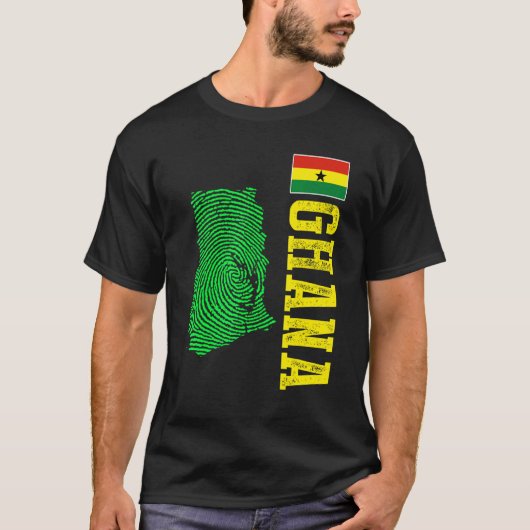 ガーナの地図ガーナ Tシャツ (正面)