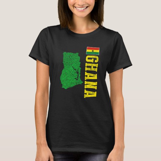 ガーナの地図ガーナ Tシャツ (正面)