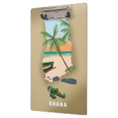 ガーナの地図図解入りの、写真付きの旅行ポスター。 クリップボード (左)