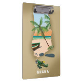 ガーナの地図図解入りの、写真付きの旅行ポスター。 クリップボード (右)