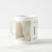 ガーナの旗と地図のマグ コーヒーマグカップ (正面左)