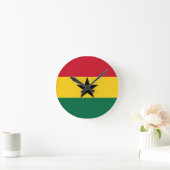 ガーナの旗 ラウンド壁時計 (ホーム)
