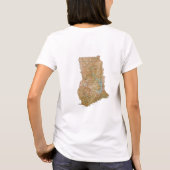 ガーナの旗+地図+テキストTシャツ Tシャツ (裏面)