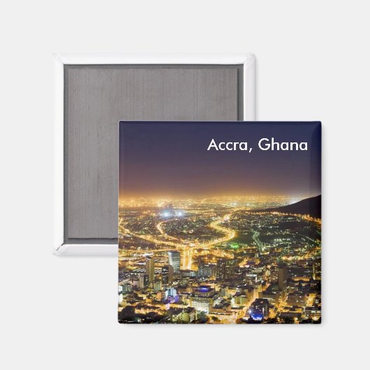 ガーナをテーマにした磁石，アクラ マグネット (正面/裏面)