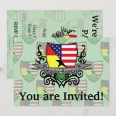 ガーナアメリカの盾の旗 招待状 (正面/裏面)