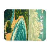 ガーナイラストレーショントラベルアートヴィンテージ マグネット (横)