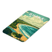 ガーナイラストレーショントラベルアートヴィンテージ マグネット (左側)