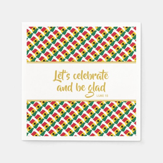 ガーナカスタムお祝いパーティー紙 スタンダードカクテルナプキン (正面)