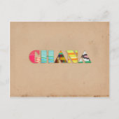 ガーナカラフルアフリカのはがきケント布 ポストカード (正面)