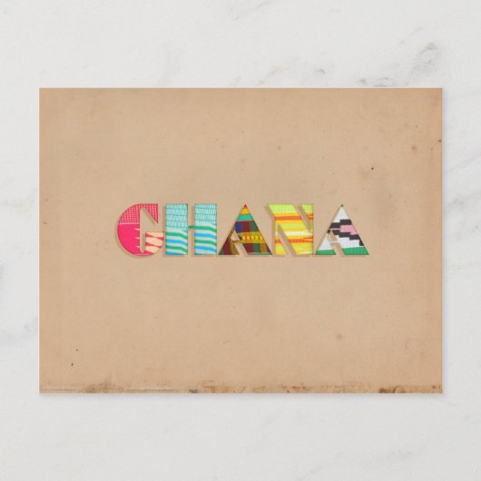 ガーナカラフルアフリカのはがきケント布 ポストカード (正面)