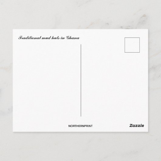 ガーナ伝統的のマッドハッツ ポストカード (裏面)