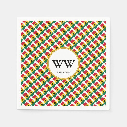 ガーナ国旗のお祝い誕生日ヘリテージ パーティー スタンダードカクテルナプキン (正面)