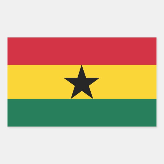 ガーナ国旗のシール 長方形シール (正面)
