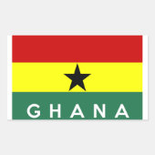 ガーナ国旗の文字名 長方形シール (正面)