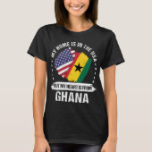 ガーナ国旗の米国愛国者 Tシャツ (正面)