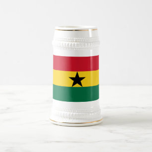 ガーナ国旗を持つシュタイン・マグ ビールジョッキ