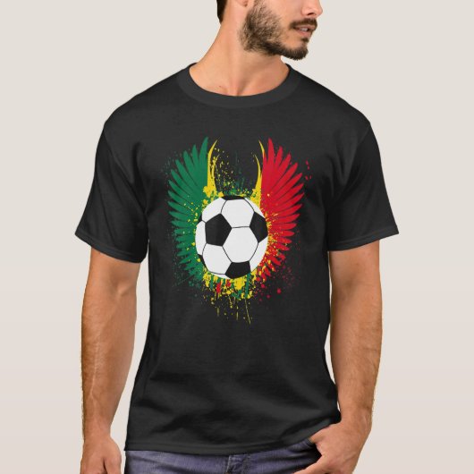ガーナ国旗サッカーサッカーウイングガーナサッカー Tシャツ (正面)