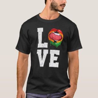 ガーナ国旗サッカーファンラブガーナ Tシャツ