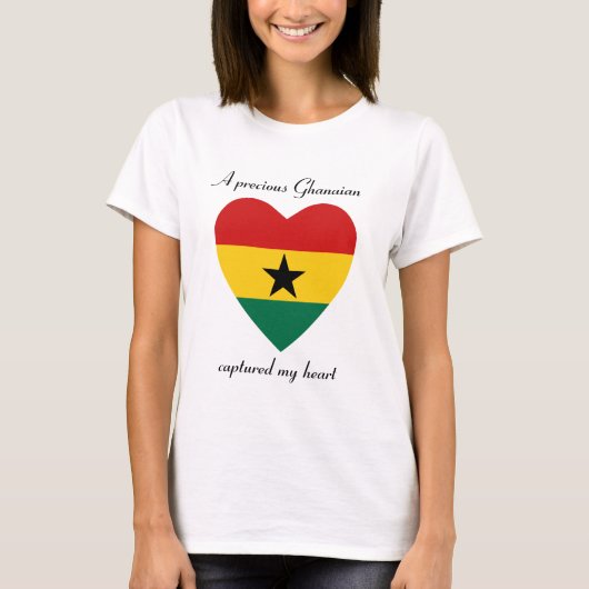 ガーナ国旗スウィートハートTシャツ Tシャツ (正面)