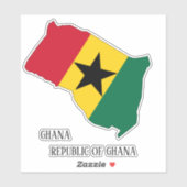 ガーナ国旗魅力的の愛国地図 シール (シート)