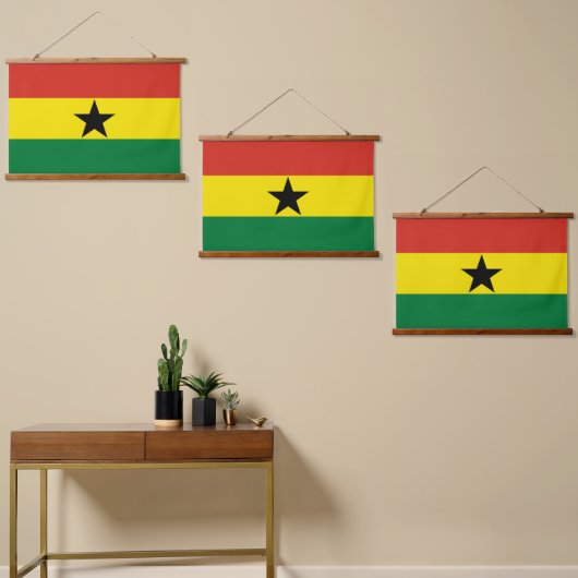 ガーナ国旗 吊り下げ型タペストリー (非対称)