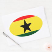 ガーナ国旗 楕円形シール (封筒)