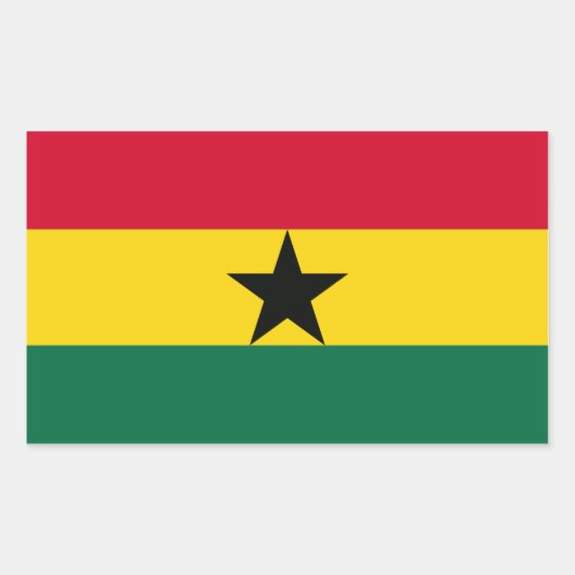 ガーナ国旗 長方形シール (正面)